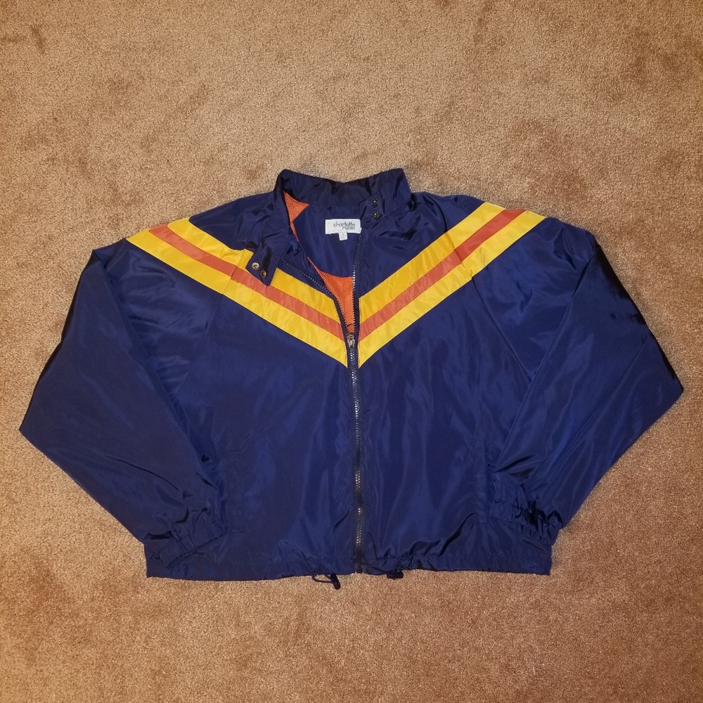 Charlotte Russ retro style biker jacket.